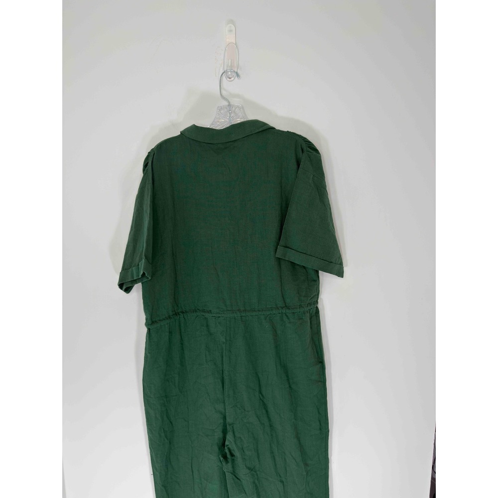 Baltic Borm Hemming Jumpsuit Greem Short Sleeve Button Up Lightweight Medium - Picture 10 of 16